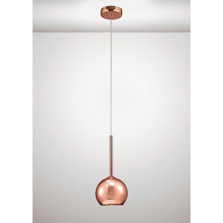 Deco Regina D0107 Copper Single Pendant With Copper Glass Shade