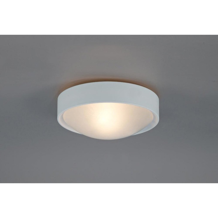 Deco Rondo D0398 White 1 Light Flush Ceiling Light With Frosted Glass - IP44