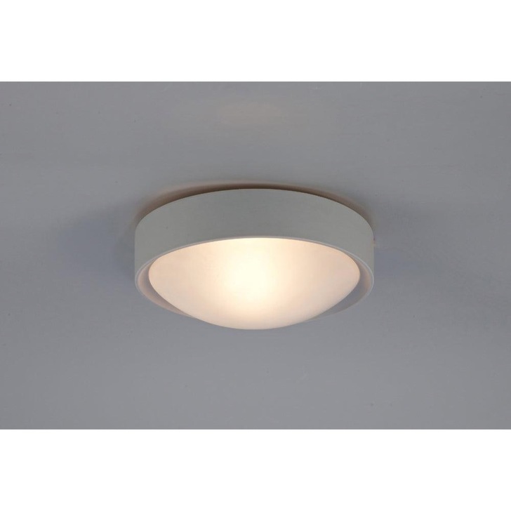 Deco Rondo D0399 Satin Nickel 1 Light Flush Ceiling Light With Frosted Glass - IP44