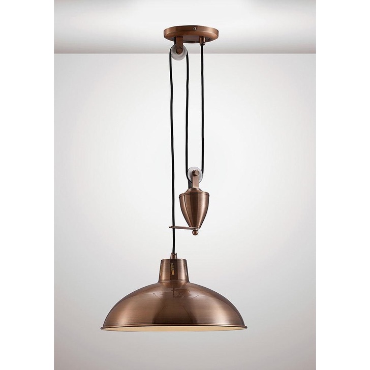 Deco Wellington D0149 Antique Copper Rise & Fall Single Pendant