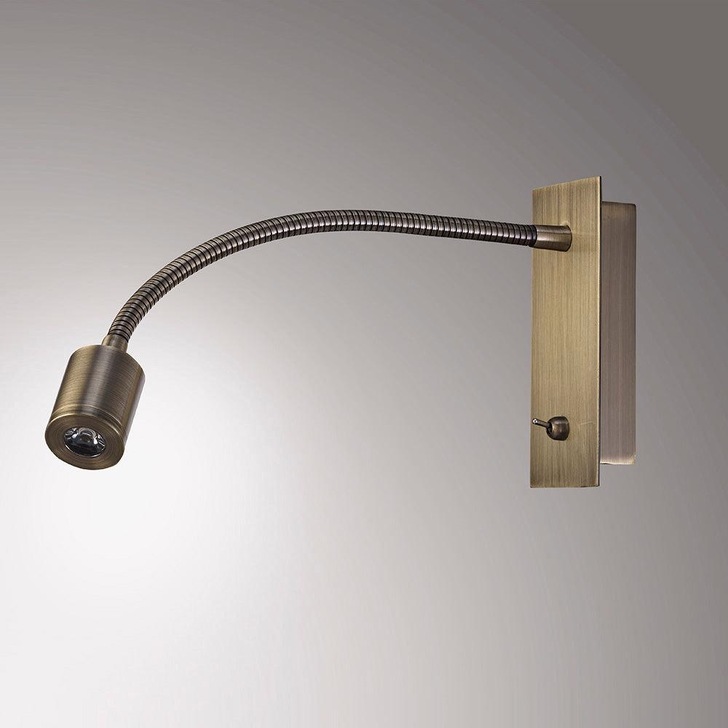 Deco Winslow D0195 Antique Brass LED Flexible Wall Light - 3000K