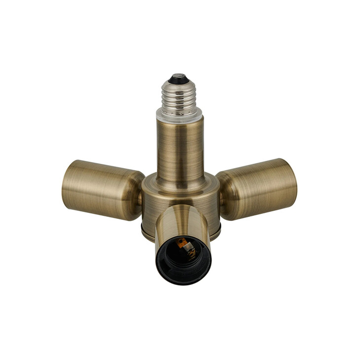 Delta 1 to 3 E27 Converter Antique Brass Lampholders
