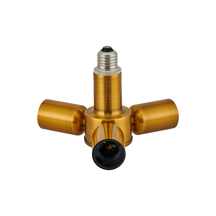 Delta 1 to 3 E27 Converter Gilt Bronze Lampholders