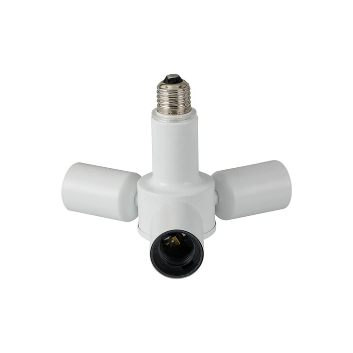 Delta 1 to 3 E27 Converter Matt White Lampholders