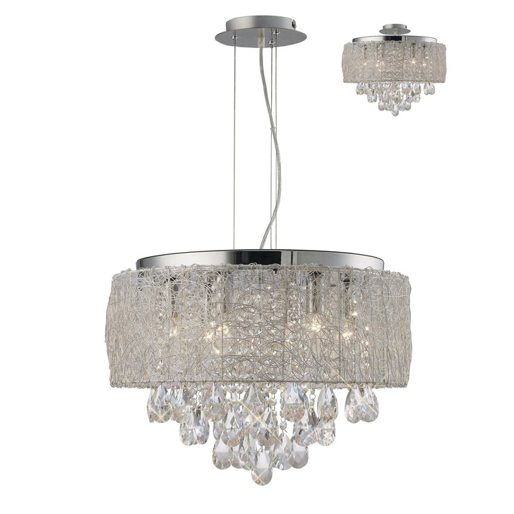 Diyas Adeline IL31161 Polished Chrome 6 Light Crystal Pendant