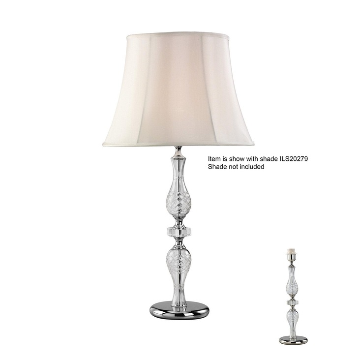 Diyas Albas IL11024 Crystal Table Lamp In Silver Finish - Base Only