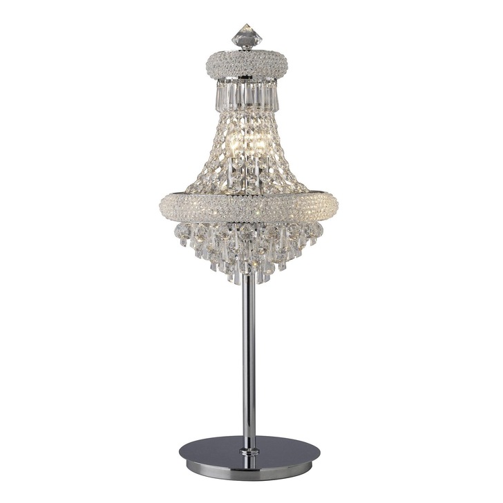 Diyas Alexandra IL31443 Polished Chrome 5 Light Crystal Table Lamp