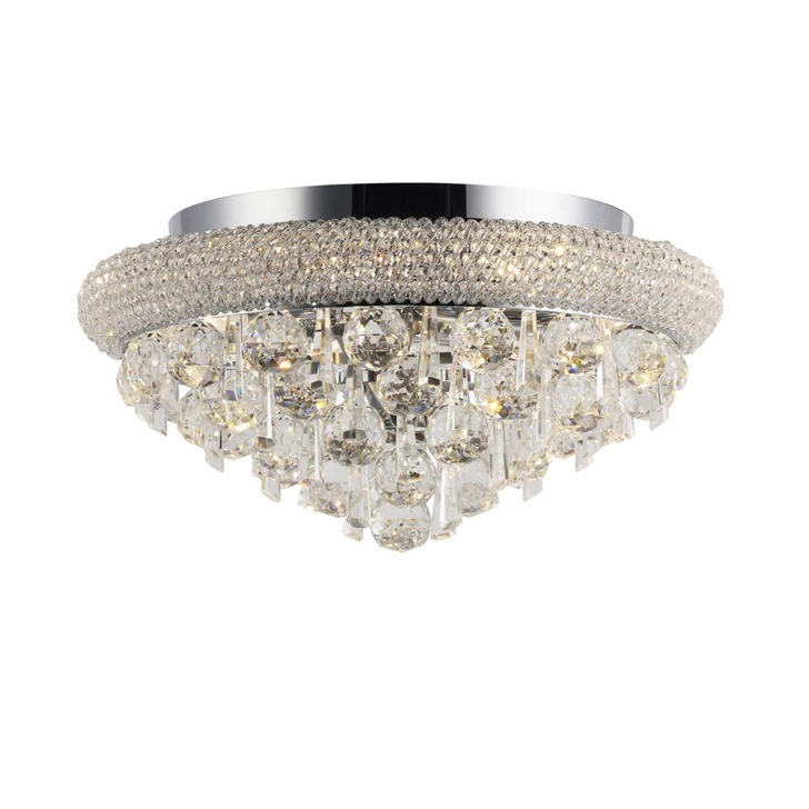 Diyas Alexandra IL31445 Polished Chrome 6 Light Flush Crystal Ceiling Light