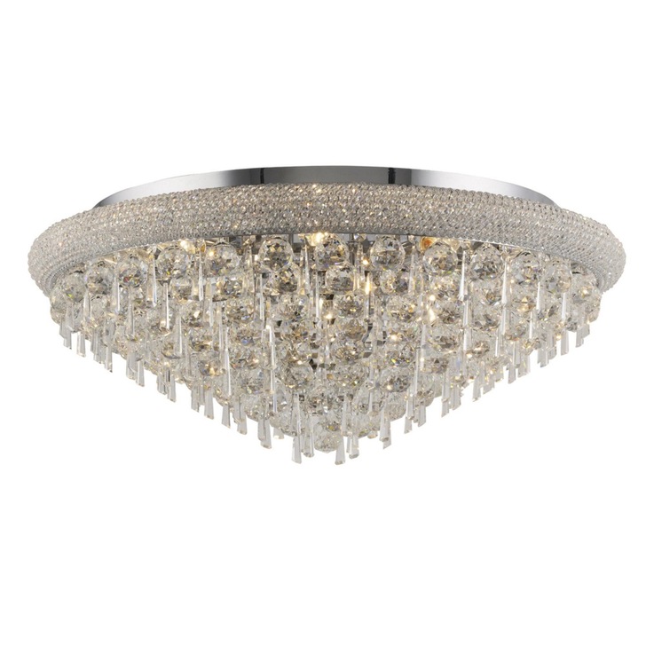 Diyas Alexandra IL31448 Polished Chrome 16 Light Flush Crystal Ceiling Light