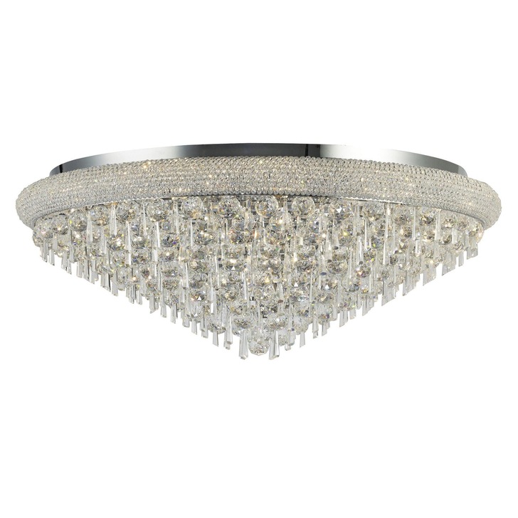 Diyas Alexandra IL31449 Polished Chrome 18 Light Flush Crystal Ceiling Light