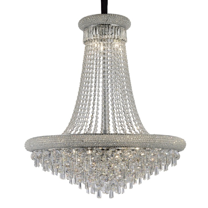 Diyas Alexandra IL31452 Polished Chrome 18 Light Crystal Pendant