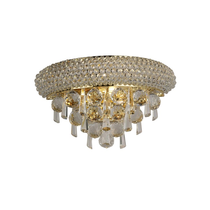 Diyas Alexandra IL32100 French Gold 2 Light Crystal Wall Light