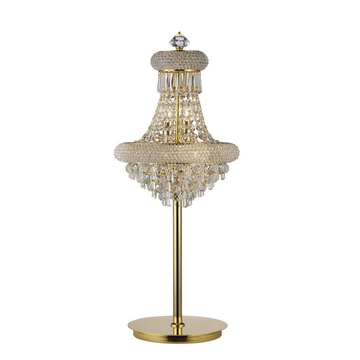 Diyas Alexandra IL32103 French Gold 5 Light Crystal Table Lamp