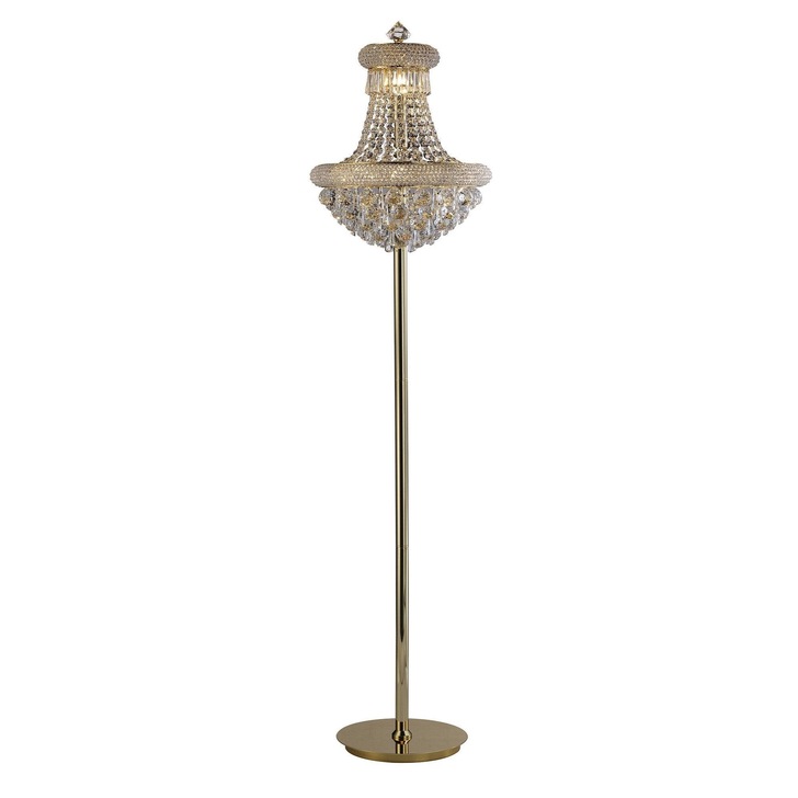 Diyas Alexandra IL32104 French Gold 8 Light Crystal Floor Lamp