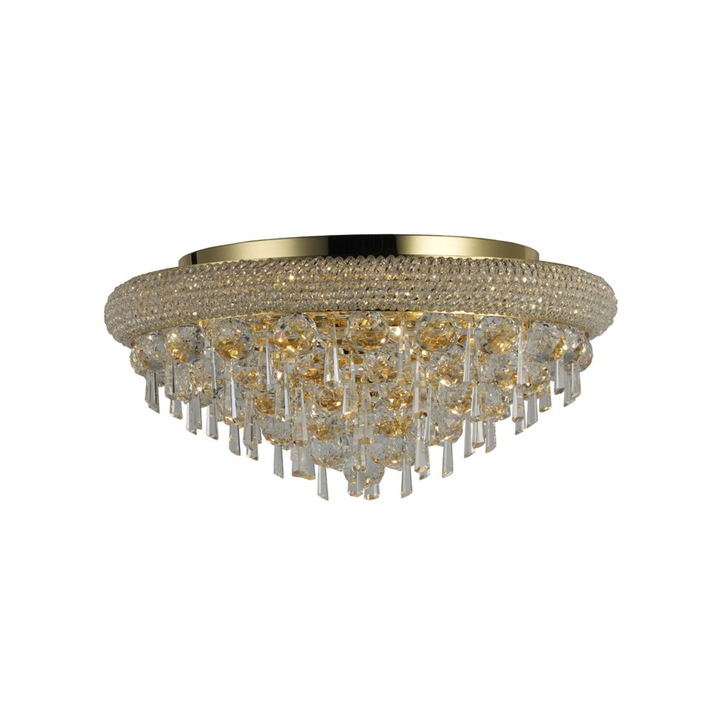 Diyas Alexandra IL32106 French Gold 7 Light Flush Crystal Ceiling Light