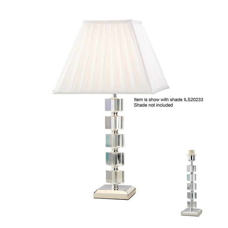 Diyas Alina IL11021 Crystal Table Lamp In Silver Finish - Base Only