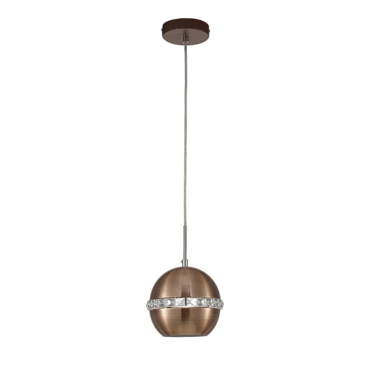 Diyas Andrea IL31610 Satin Copper/Crystal Single Pendant