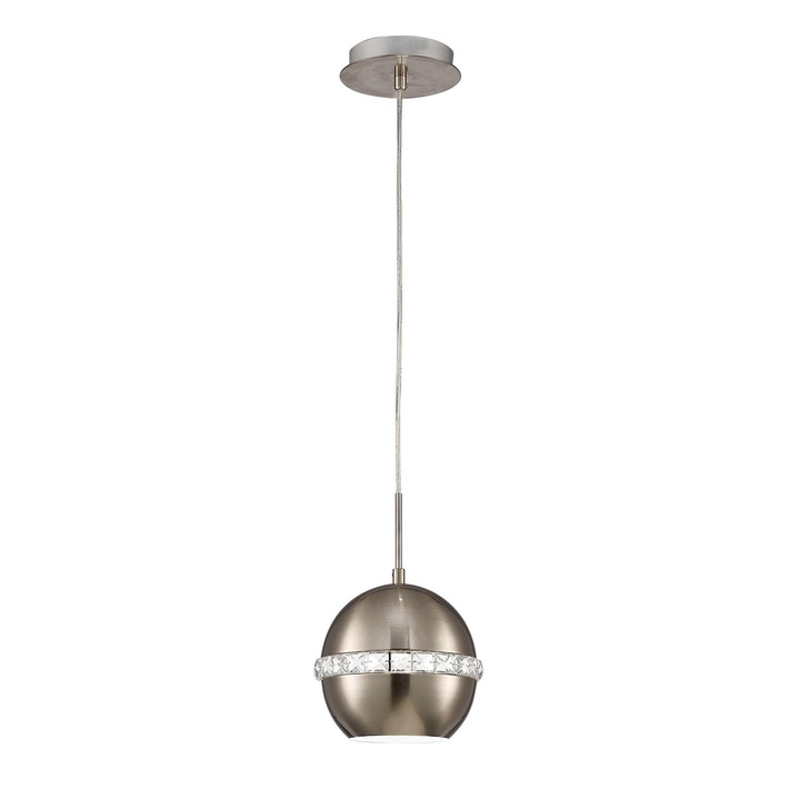 Diyas Andrea IL31612 Satin Nickel/Crystal Single Pendant