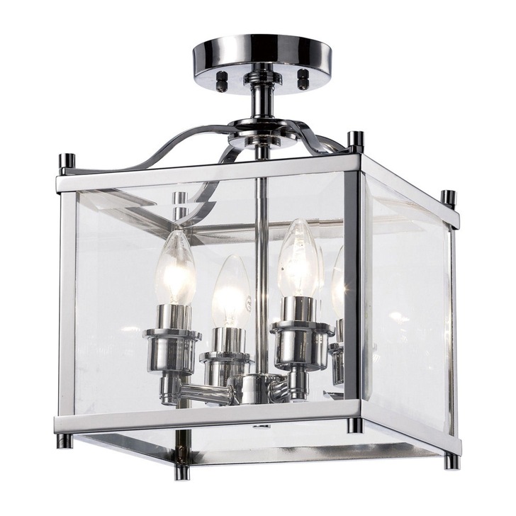 Diyas Aston IL31101 Polished Chrome 4 Light Semi Flush Ceiling Light