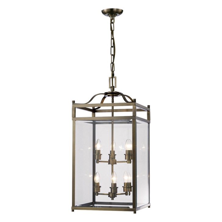 Diyas Aston IL31114 Antique Brass 6 Light Pendant