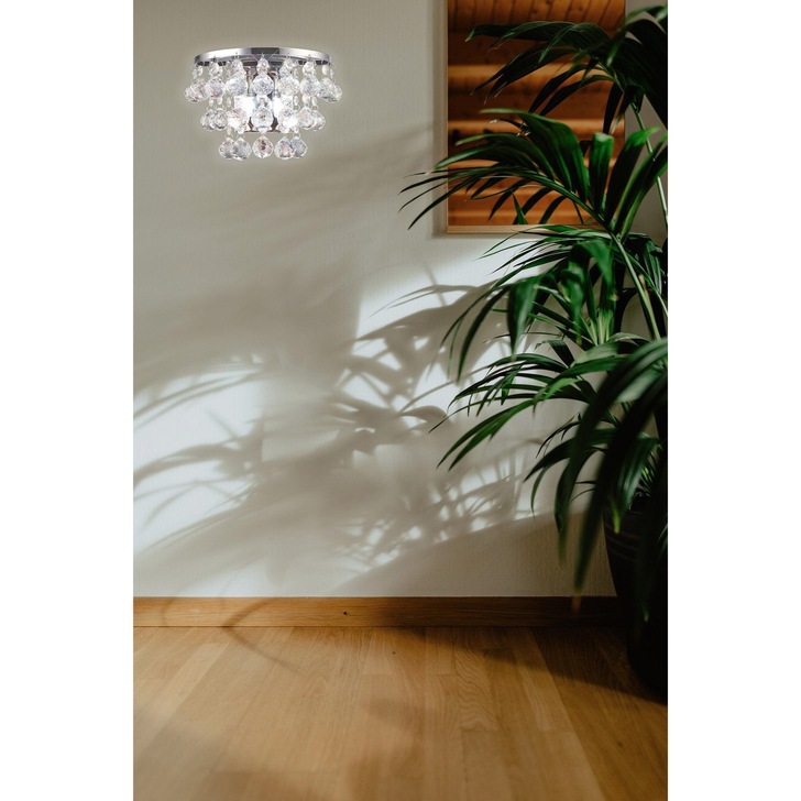 Diyas Atla IL30014 Polished Chrome 2 Light Crystal Wall Light