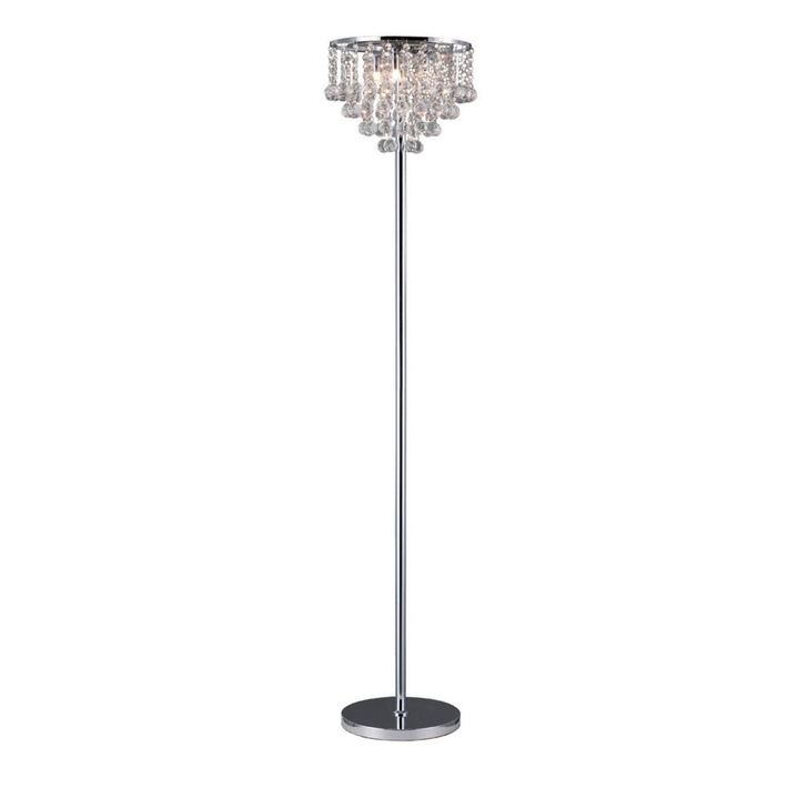 Diyas Atla IL30029 Polished Chrome 4 Light Crystal Floor Lamp