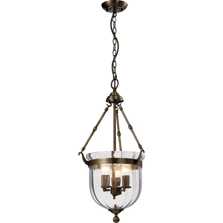 Diyas Aubrey IL31076 Antique Brass 3 Light Pendant