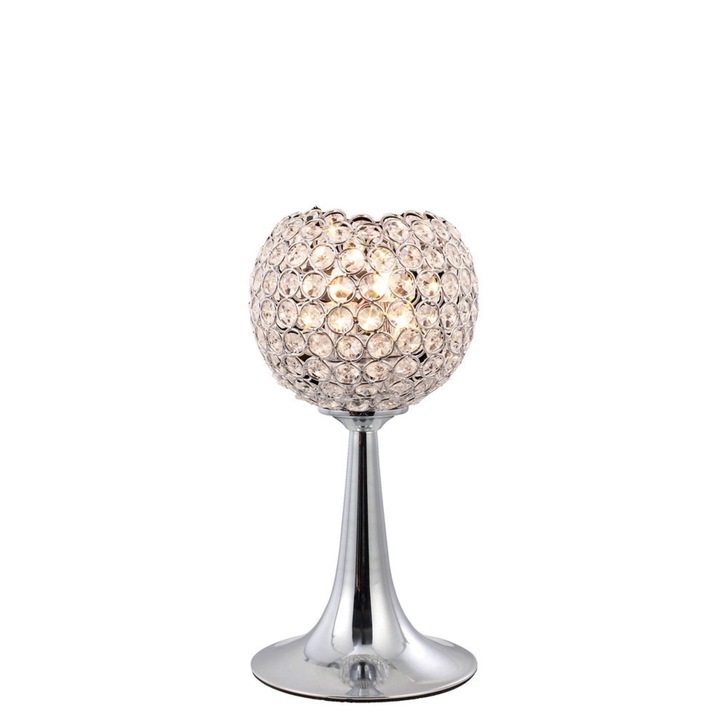 Diyas Ava IL30193 Polished Chrome 2 Light Crystal Table Lamp