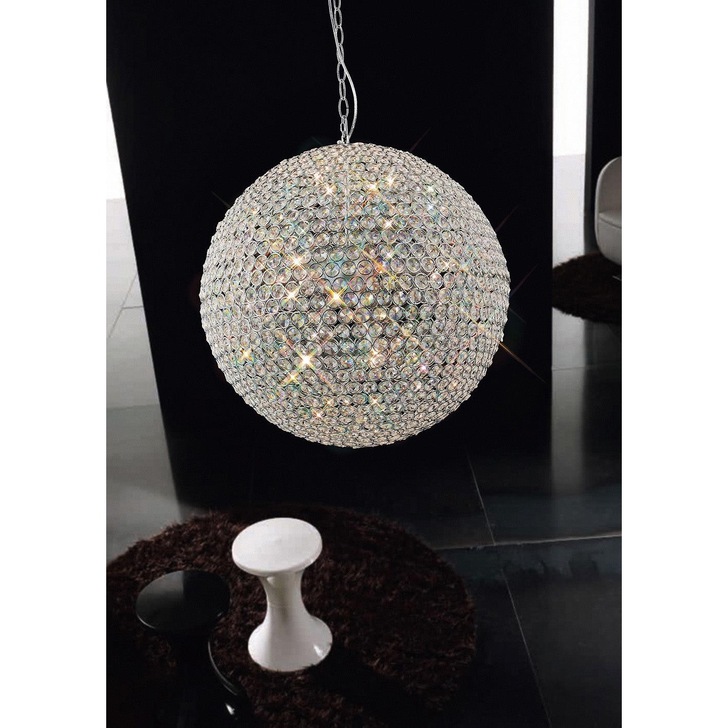 Diyas Ava IL30195 Polished Chrome 9 Light Crystal Pendant