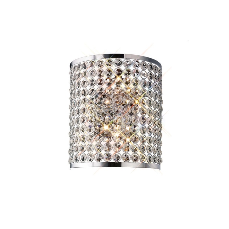 Diyas Ava IL30199 Polished Chrome 2 Light Crystal Wall Light