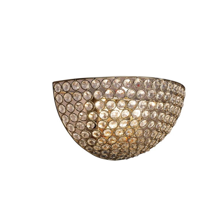 Diyas Ava IL30758 French Gold 2 Light Crystal Wall Light