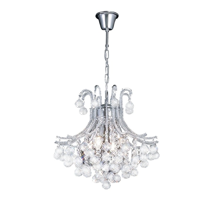 Diyas Bask IL30016 Polished Chrome 4 Light Crystal Pendant