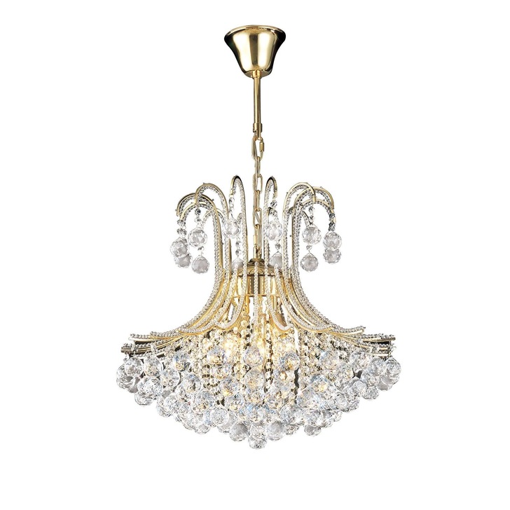 Diyas Bask IL30217 French Gold 6 Light Crystal Pendant