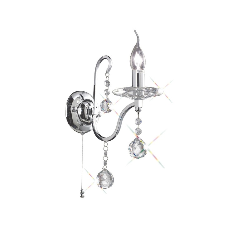 Diyas Bianco IL30111 Polished Chrome 1 Light Crystal Wall Light