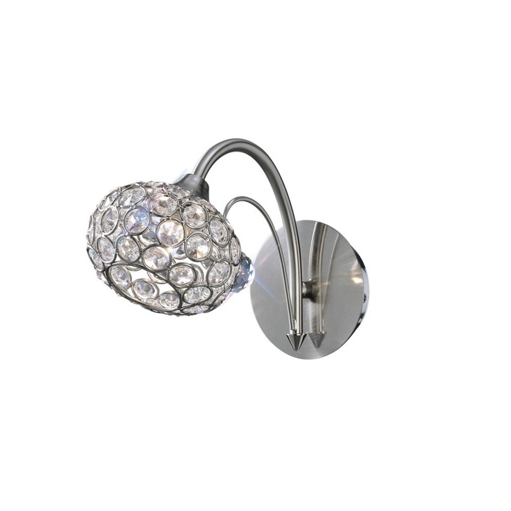 Diyas Cara IL30931 Satin Nickel 1 Light Crystal Wall Light