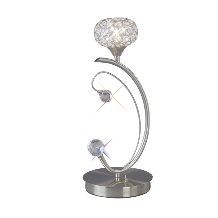 Diyas Cara IL30939 Satin Nickel Crystal Table Lamp