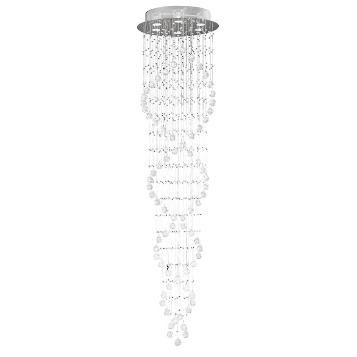 Diyas Colorado IL30785 Polished Chrome 6 Light Spiral Crystal Pendant