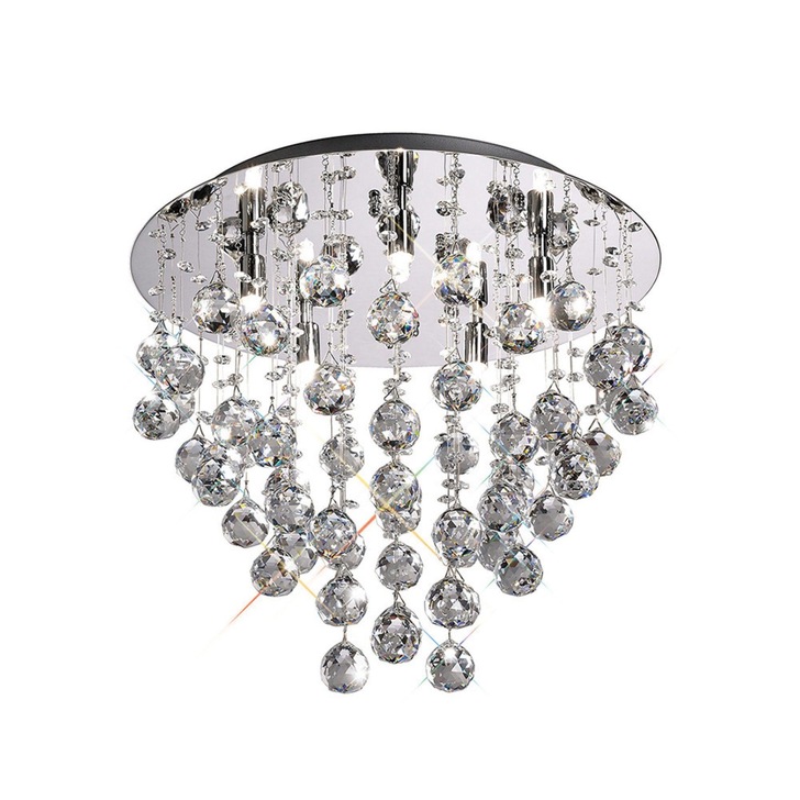 Diyas Colorado IL30787 Polished Chrome 5 Light Flush Crystal Ceiling Light