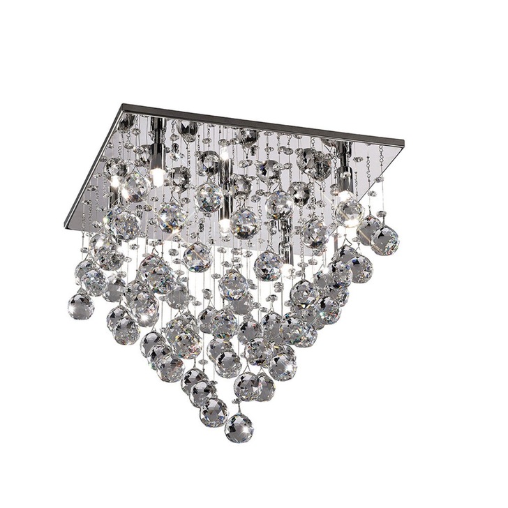 Diyas Colorado IL30788 Polished Chrome 5 Light Flush Crystal Ceiling Light