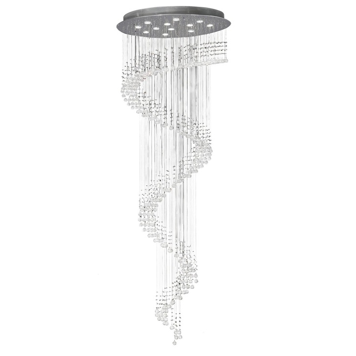 Diyas Colorado IL31373 Polished Chrome 12 Light Spiral Crystal Pendant