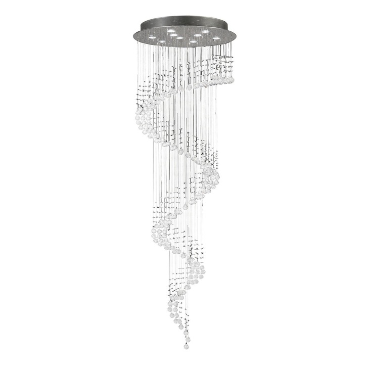 Diyas Colorado IL31374 Polished Chrome 9 Light Spiral Crystal Pendant