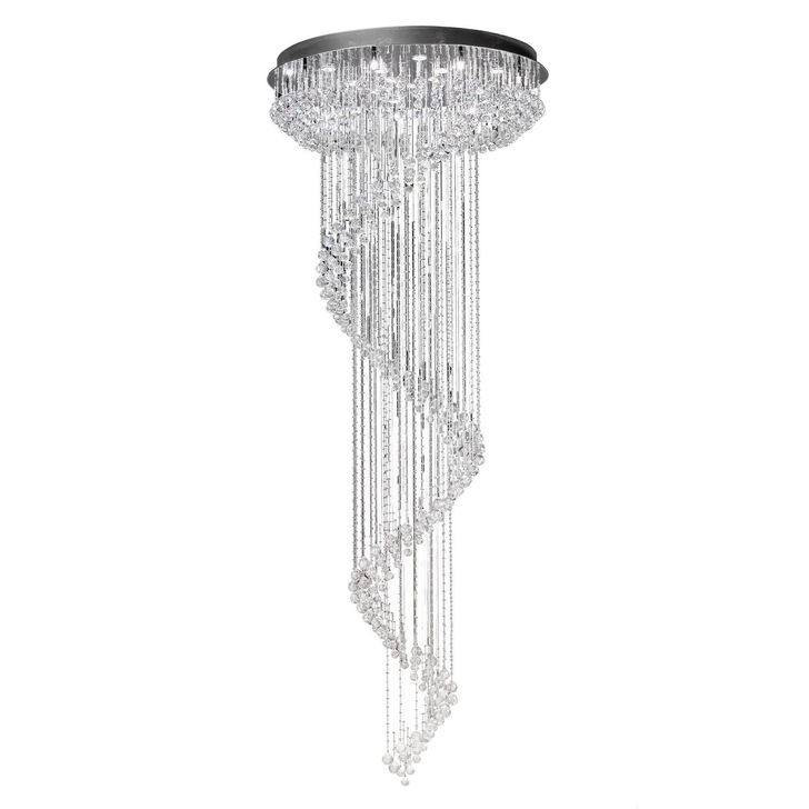 Diyas Colorado IL31376 Polished Chrome 24 Light Spiral Crystal Pendant