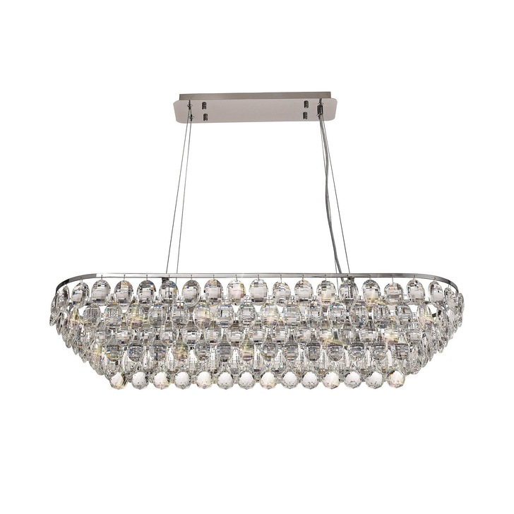 Diyas Coniston 8 Light Polished Chrome Crystal Linear Pendant