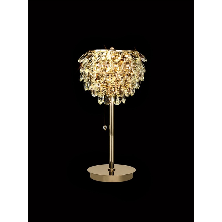 Diyas Coniston French Gold 2 Light Crystal Table Lamp - IL32836