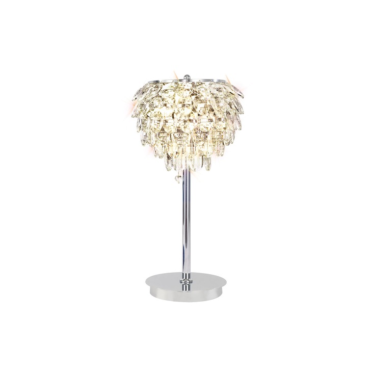 Diyas Coniston Polished Chrome 2 Light Crystal Table Lamp - IL32834