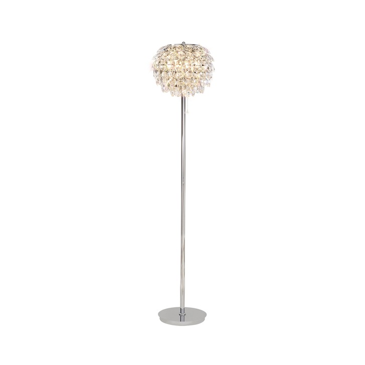 Diyas Coniston Polished Chrome 3 Light Crystal Floor Lamp - IL32835