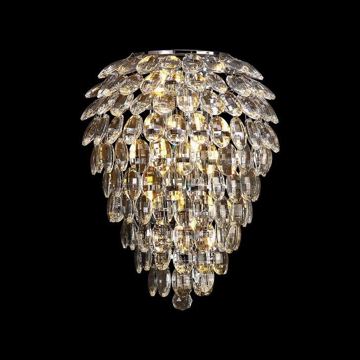 Diyas Coniston Polished Chrome Extra Large Crystal Bathroom Wall Light - IP44