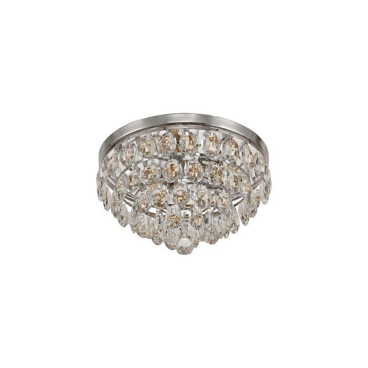 Diyas Coniston Polished Chrome Flush 3 Light Crystal Ceiling Light