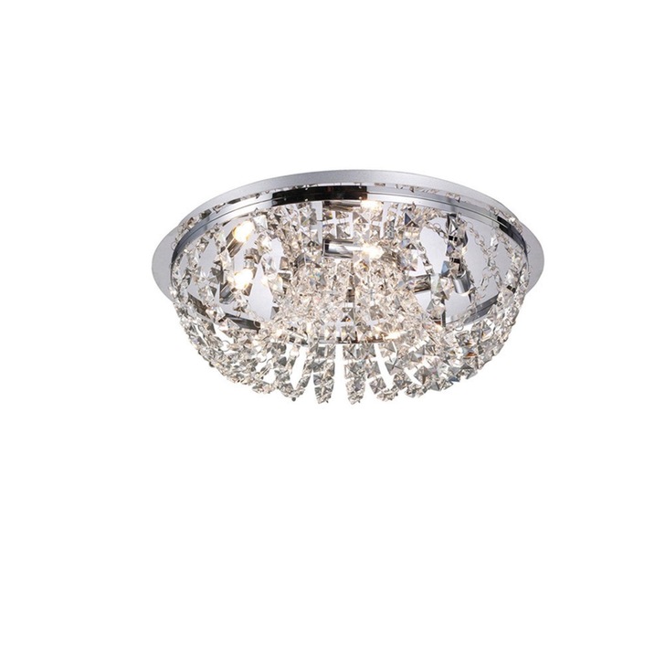 Diyas Cosmos IL30043 Polished Chrome 5 Light Flush Crystal Ceiling Light