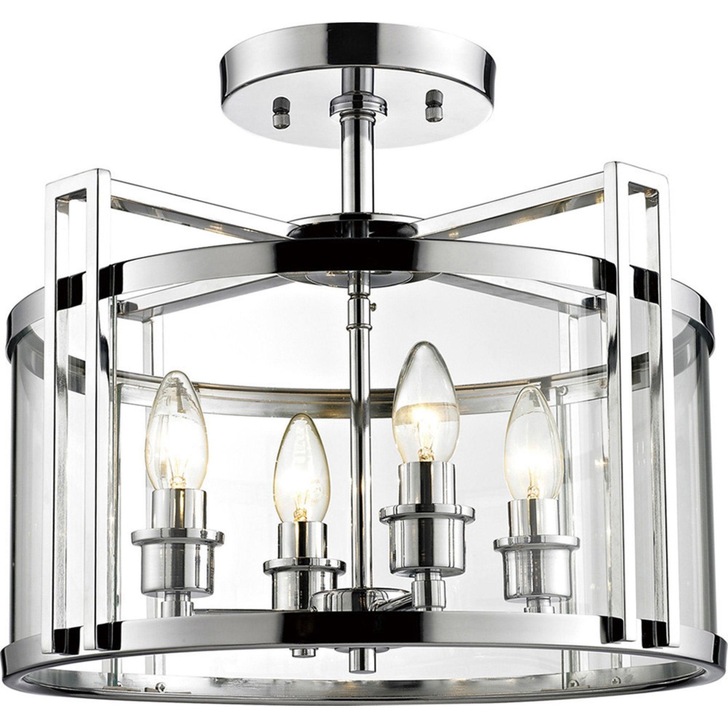 Diyas Eaton IL31081 Polished Chrome 4 Light Semi Flush Ceiling Light